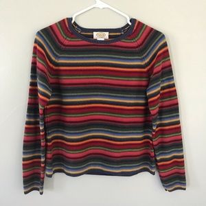 Talbots Petites Multicolored Striped Sweater